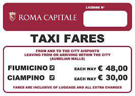 Tariffe taxi aeroporti di Roma