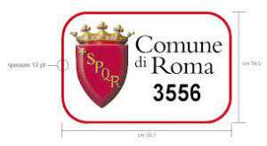 Rome cab license plate