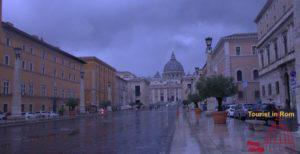 Pioggia a Roma Piazza San Pietro