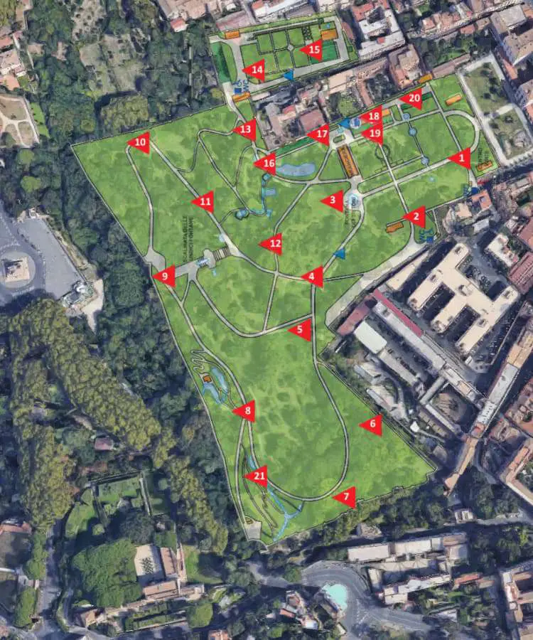 Botanischer Garten Rom Karte