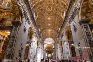 Rome June St. Peter's Basilica main nave