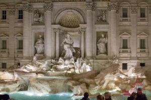 Trevi fountain in the evening