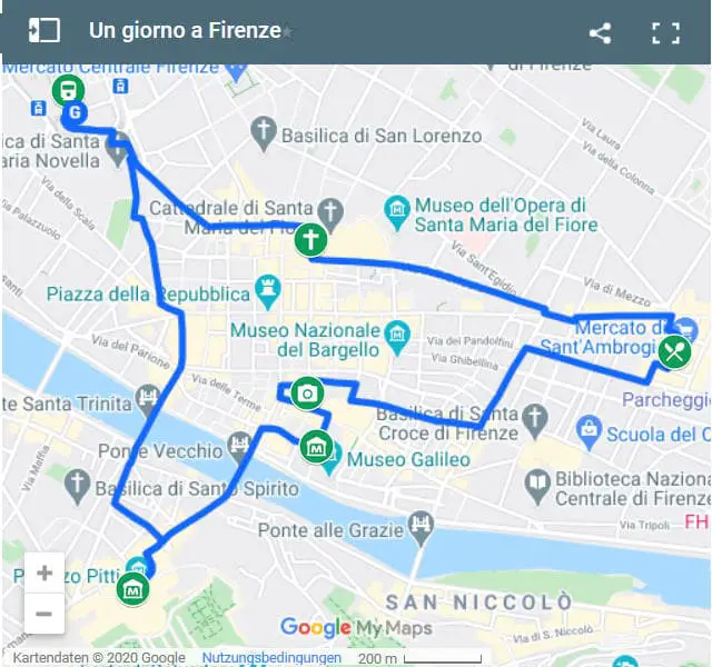 Un giorno a Firenze mappa