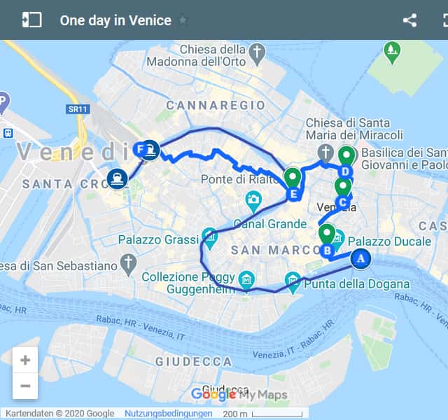 One day in Venice map