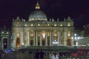 Rome November St. Peter's Basilica in the evening