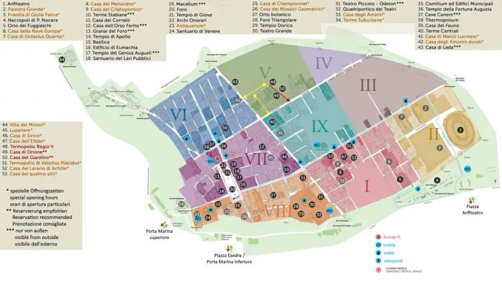 Pompeii excavations map 2022