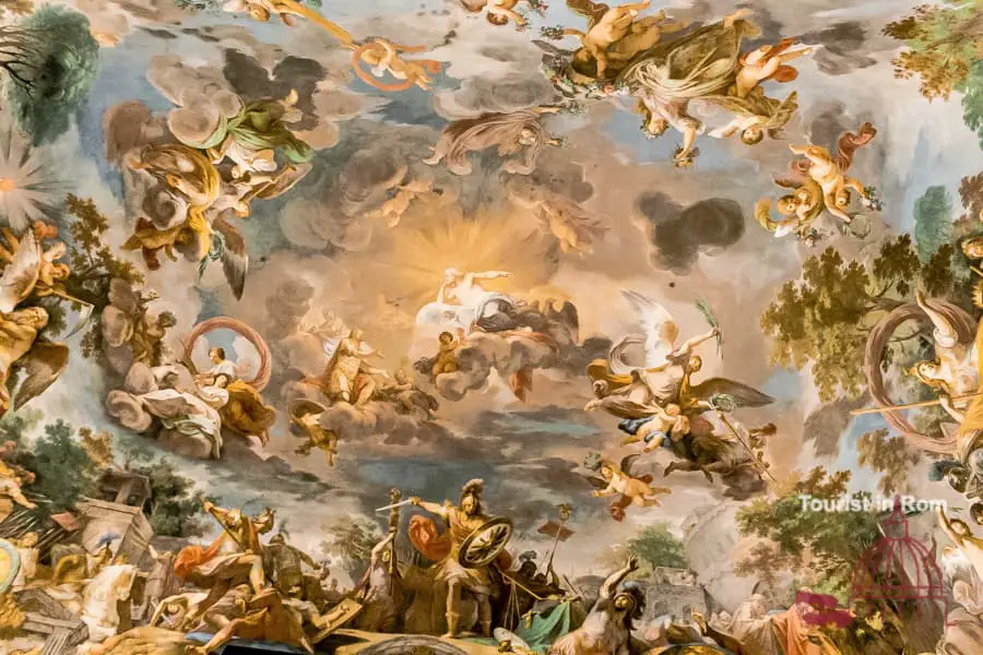 Affresco sul soffitto della Galleria Borghese L'apoteosi di Romolo